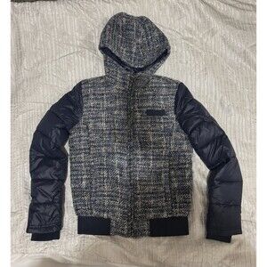 Members Only Jacket Men Small Full Zip Puffy Insulated Hooded Coat Navy Blue New